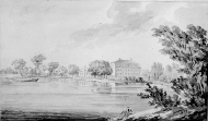 Herrgården och bruket från dammen