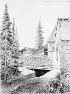Parti av bruksbyggnaderna, mässingsbruket