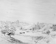 Landskapsbild. En kanal