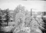 Utsikt från herrgården över bruket och sjön