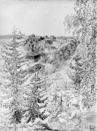 Utsikt över Sätersdalen och dess verk