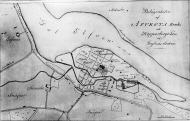 Plankarta över bruket och platsen