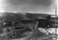 Gamla bruksbyggnader vid Hasselfors