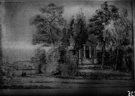 Parkmotiv med lusthuset "Lugnet"