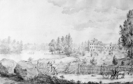 Utsikt av herrgården, från landsvägen